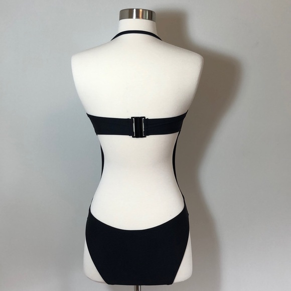 J. Crew NWT Black Cutout One Piece Swimsuit Sz 4 - Picture 13 of 14
